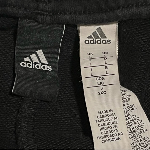 ✨SALE✨Adidas Shorts Mens LARGE Black TieDye Fleece Sweat Elastic Drawstring - Picture 11 of 12